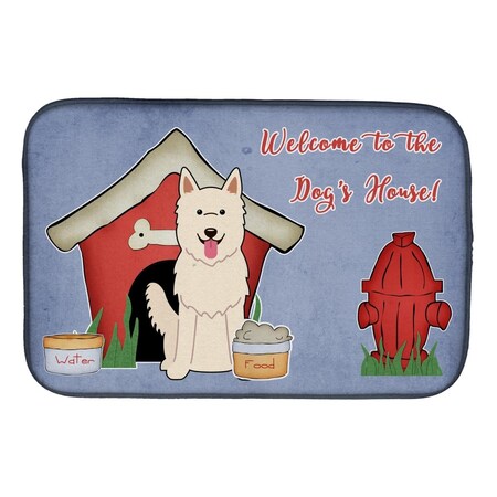 Carolines Treasures Dog House Collection White German Shepherd Dish Drying Mat BB2799DDM